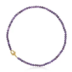TOUS MANIFESTO Necklace with 18kt gold plating over silver with amethyst