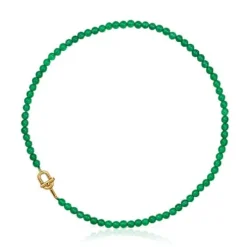 TOUS MANIFESTO Necklace with 18kt gold plating over silver with trated chalcedony
