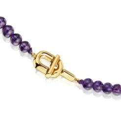 TOUS MANIFESTO Necklace with 18kt gold plating over silver with amethyst