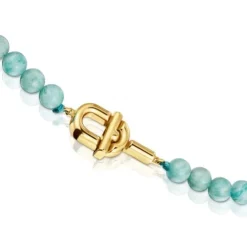 TOUS MANIFESTO Necklace with 18kt gold plating over silver with amazonite