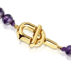 TOUS MANIFESTO Necklace with 18kt gold plating over silver with amethyst