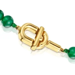 TOUS MANIFESTO Necklace with 18kt gold plating over silver with trated chalcedony