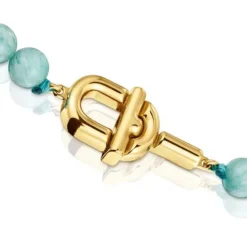 TOUS MANIFESTO Necklace with 18kt gold plating over silver with amazonite