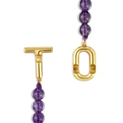 TOUS MANIFESTO Necklace with 18kt gold plating over silver with amethyst