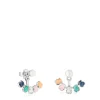 TOUS Mini Color Earrings in Silver with Gemstones 2,2cm.