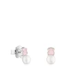 TOUS Mini Color Earrings in Silver with Quartzite and Pearl