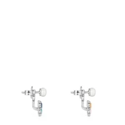TOUS Mini Color Earrings in Silver with Gemstones 2,2cm.