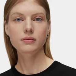 TOUS Mini Onix Earrings in Silver with Onyx 1,3cm.