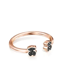 TOUS Motif open Ring in Rose Silver Vermeil with Spinels