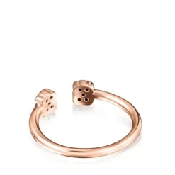 TOUS Motif open Ring in Rose Silver Vermeil with Spinels