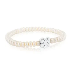 TOUS Sweet Dolls bear Bracelet with pearls and Silver Bear motif