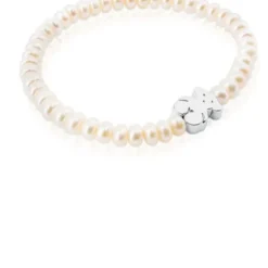 TOUS Sweet Dolls bear Bracelet with pearls and Silver Bear motif