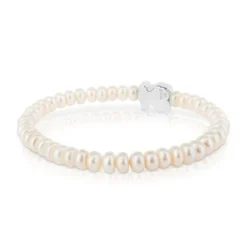 TOUS Sweet Dolls bear Bracelet with pearls and Silver Bear motif
