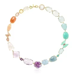 TOUS Vita Necklace in Gold with Diamonds and Gemstones 42cm.