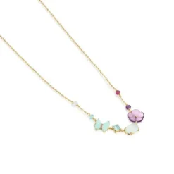 TOUS Vita Necklace in Gold with Diamonds and Gemstones 0.01ct 42cm.