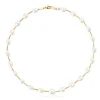 Tube Choker with 18kt gold plating over silver and cultured pearls Gloss