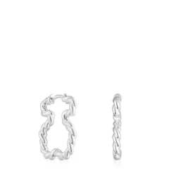 Twisted Earrings with bear silhouette