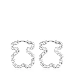 Twisted Earrings with bear silhouette