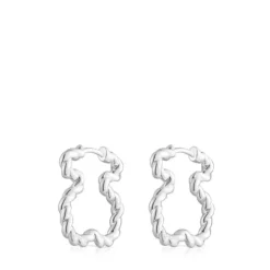 Twisted Earrings with bear silhouette