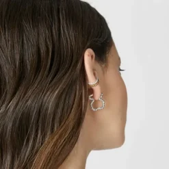 Twisted Earrings with bear silhouette
