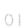 Twisted 15 mm silver Hoop earrings