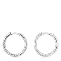 Twisted 12 mm silver Hoop earrings