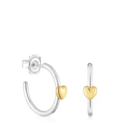Two-tone heart Hoop earrings My Other Half