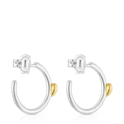 Two-tone heart Hoop earrings My Other Half