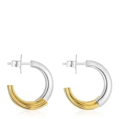 Two-tone Hoop earrings with bear motif TOUS 1950