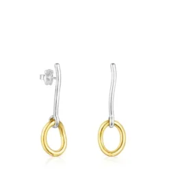 Two-tone silver vermeil TOUS Hav Earrings with ring