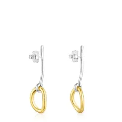 Two-tone silver vermeil TOUS Hav Earrings with ring