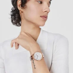 Two-tone/rose IP Steel Let Mesh Watch