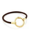Vermeil Silver and Leather Hold Bracelet