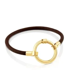 Vermeil Silver and Leather Hold Bracelet