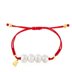 Vermeil Silver TOUS Nudos Bracelet with pearls