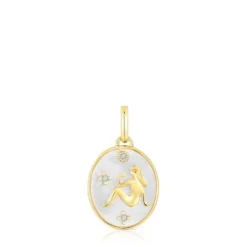 Virgo Pendant in silver vermeil with mother-of-pearl and topazes TOUS Horoscope