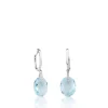 White gold Color Kings Earrings with Diamonds and Topaz