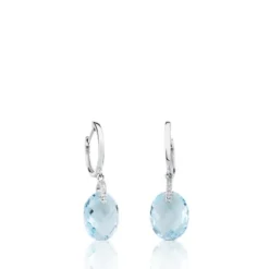 White gold Color Kings Earrings with Diamonds and Topaz