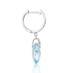 White gold Color Kings Earrings with Diamonds and Topaz