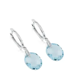 White gold Color Kings Earrings with Diamonds and Topaz