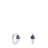 White gold Hoop earrings with iolite and cultured pearl Ivette