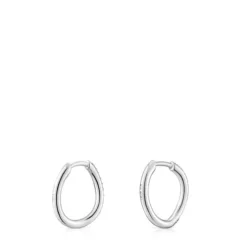 White gold hoop earrings with diamonds New Hav