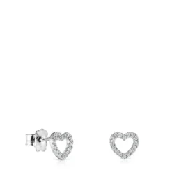 White Gold Les Classiques heart Earrings with Diamonds