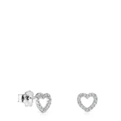 White Gold Les Classiques heart Earrings with Diamonds