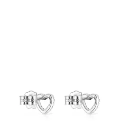White Gold Les Classiques heart Earrings with Diamonds