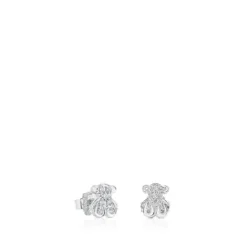White Gold TOUS Bear Earrings with Diamonds Bear motif