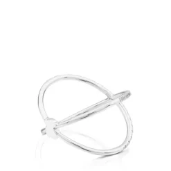 White Gold TOUS Diamond crossed Ring with Diamond 0.09ct