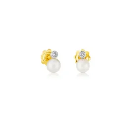 White Gold TOUS Diamonds Earrings with pearls