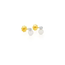 White Gold TOUS Diamonds Earrings with pearls