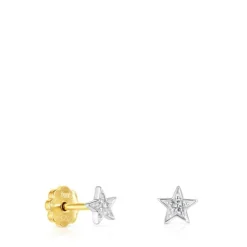 White Gold TOUS Puppies Earrings with Diamonds Star motifs